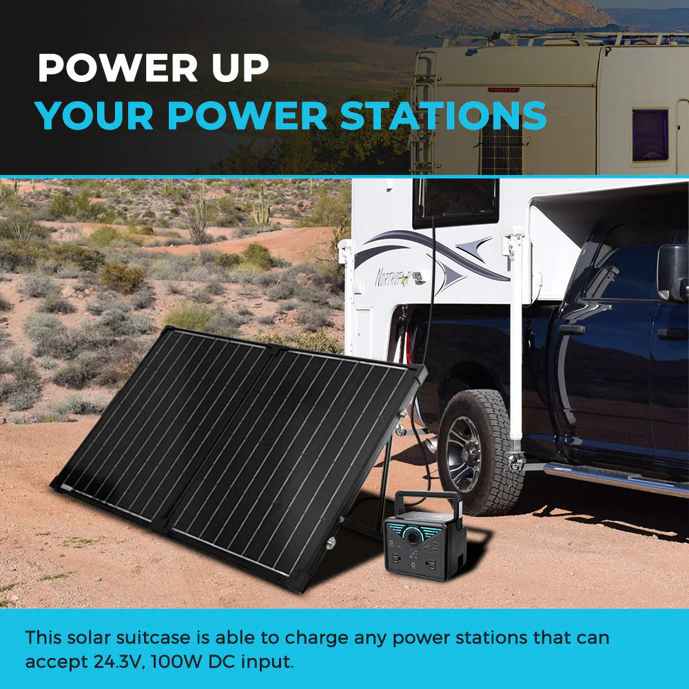 100W compact suitcase portable solar panel-2