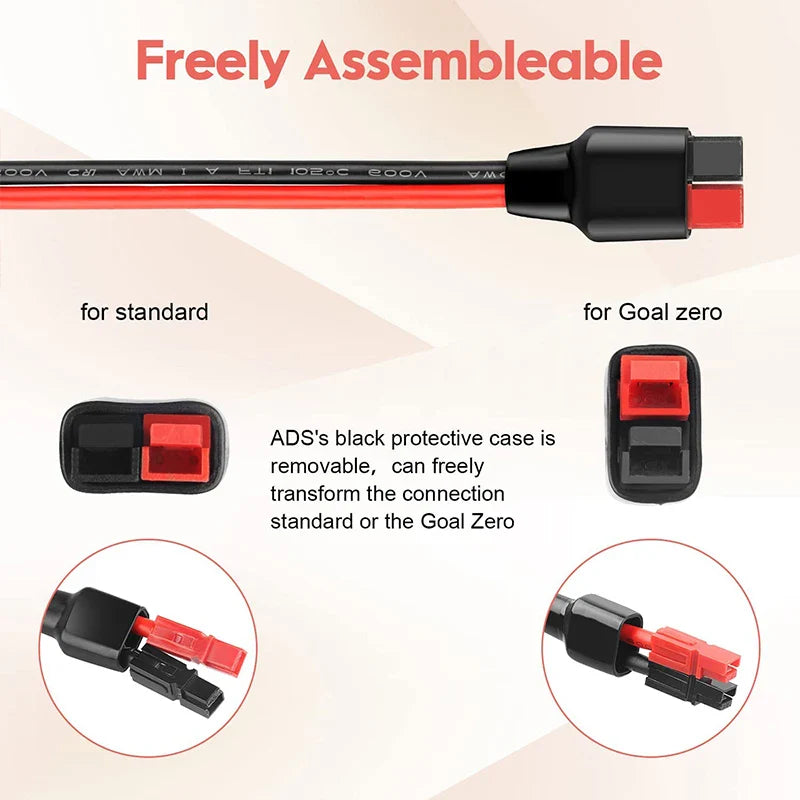 14AWG 5FT Solar Panel Adapter Cable – Works with Anderson Connectors & Portable Solar Generators-3